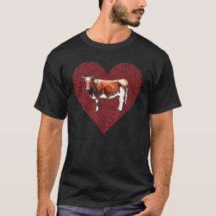 Braune Weiße Kuh Valentinstag Liebe Fingerabdruck T-Shirt