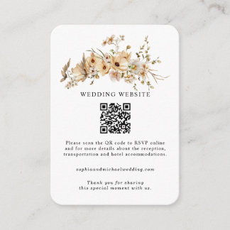 Braune Wildblumen-Hochzeitseinschlusskarte Begleitkarte