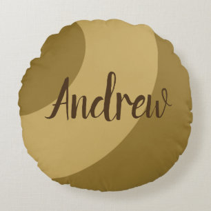 Braune Wirbel Rundes Kissen