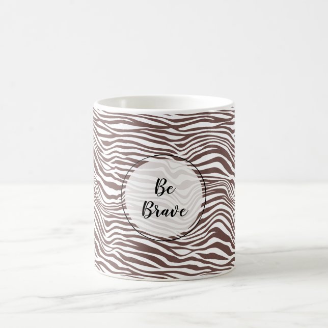 Braune Zebra-Streifen Kaffeetasse (Mittel)