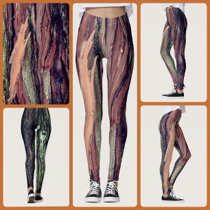 Braune zerkleinerte Baumrinde fotografische Natur Leggings