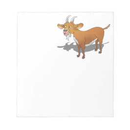 Braune Ziege im Stil eines Cartoon Notizblock