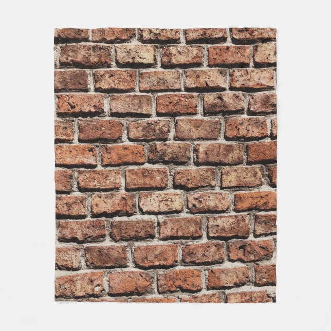 Braune Ziegelmauer bei Tageslicht Fleecedecke (Vorderseite)
