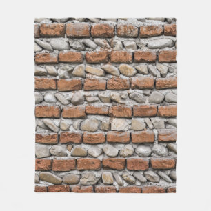 Braune Ziegelmauer Fleecedecke