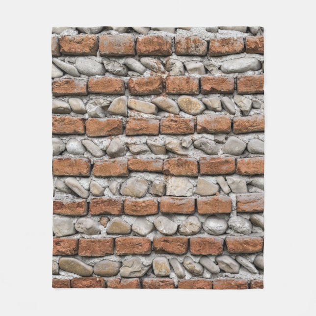 Braune Ziegelmauer Fleecedecke (Vorderseite)