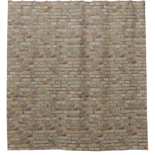 Braune Ziegelmauer - Neuartiges Design Duschvorhang (Vorderseite)