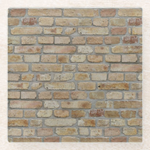 Braune Ziegelmauer - Neuartiges Design Glasuntersetzer