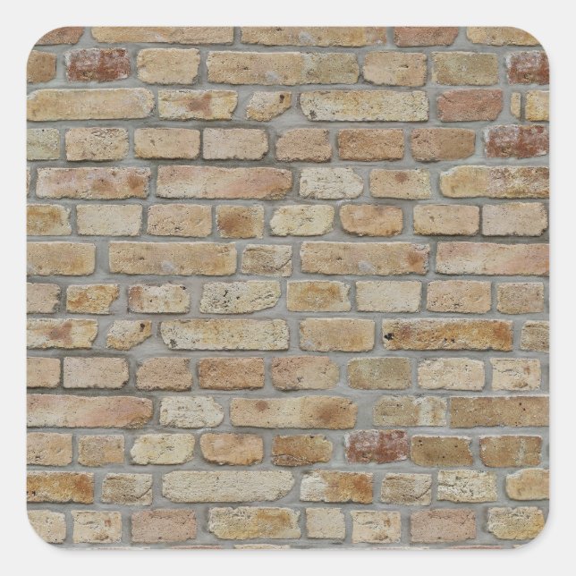 Braune Ziegelmauer - Neuartiges Design Quadratischer Aufkleber (Vorderseite)