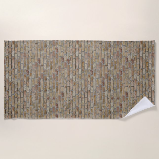 Braune Ziegelmauer - Neuartiges Design Strandtuch (Vorderseite)