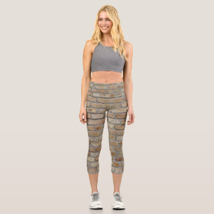 Braune Ziegelwand Ein novelty-design  Capri Leggings