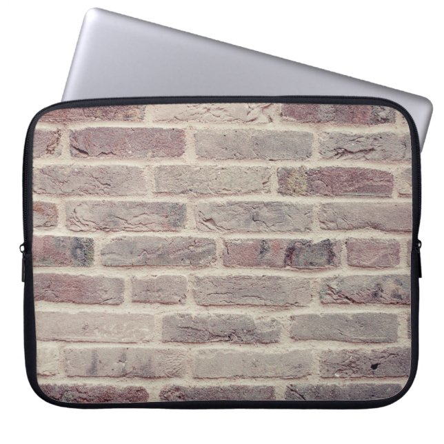 Braune Ziegelwand Laptopschutzhülle (Vorderseite)