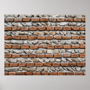 Braune Ziegelwand Poster
