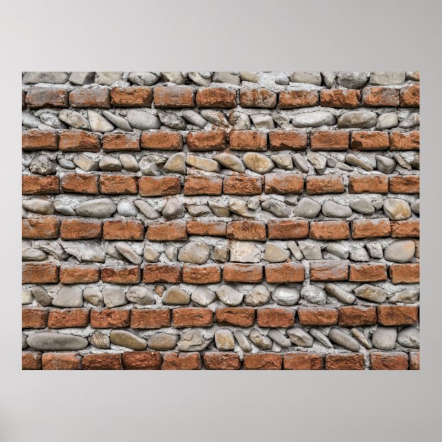 Braune Ziegelwand Poster (Vorne)