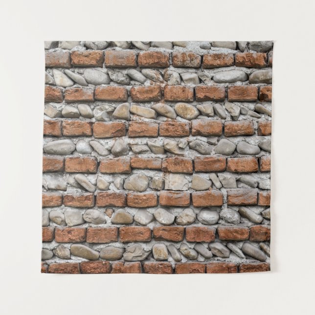 Braune Ziegelwand Wandteppich (Vorderseite)