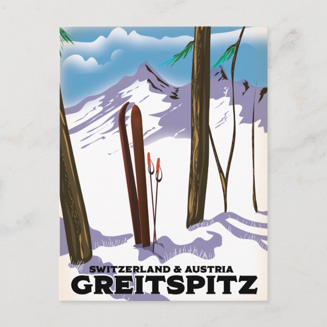 Brauneck Bayern, Deutschland Skiposter Postkarte (Vorderseite)