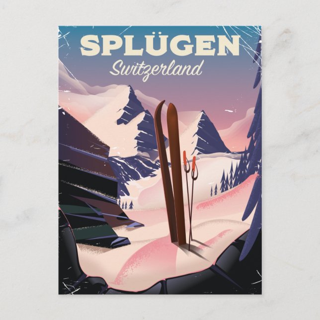 Brauneck Bayern, Deutschland Skiposter Postkarte (Vorderseite)