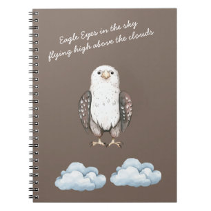 Brauner Adler Vogel Wolken Gedicht Notizblock