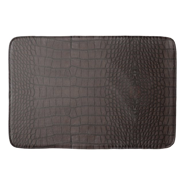 Brauner Alligator Textur Print Badematte (Vorderseite)