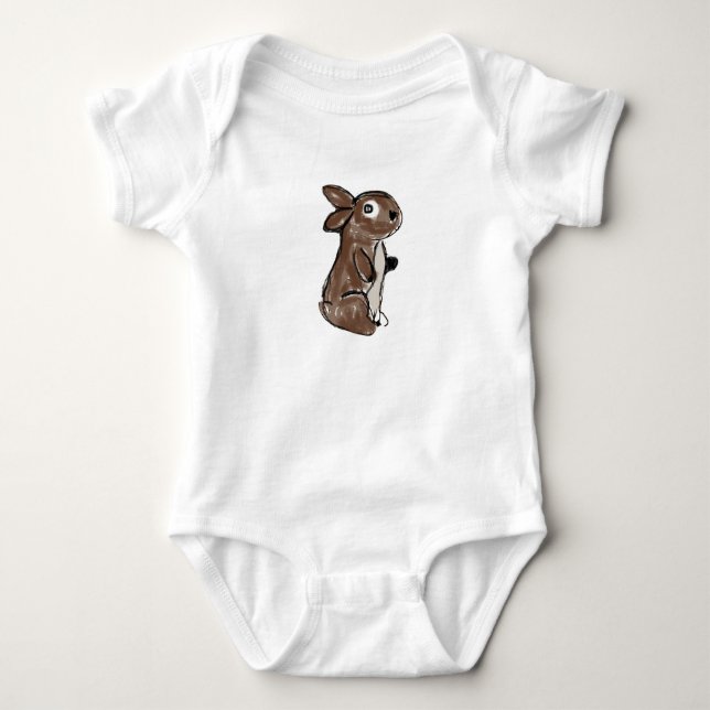 Brauner Baby-Body Bunny Baby Strampler (Vorderseite)