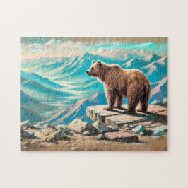 Brauner Bär auf der Bergpfeifskhalk-Szene Puzzle