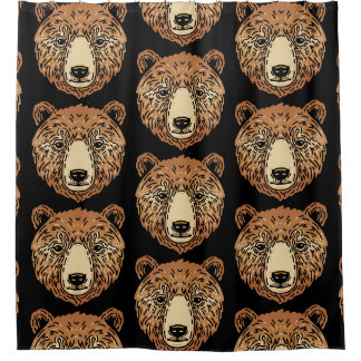 Brauner Bär für den Herbst Duschvorhang