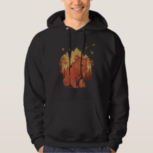 Brauner Bär im Freien Herbstwald Bäume Bären Natur Hoodie