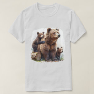 Brauner Bär mit zwei Kubs T-Shirt
