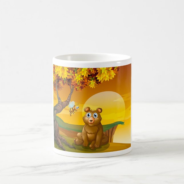 Brauner Bär Sunset Kaffeetasse (Von Creator hochgeladen)
