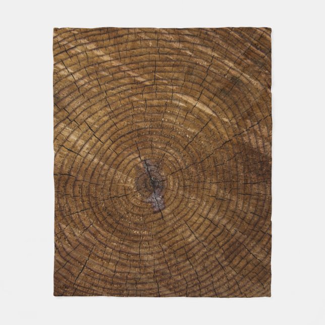 Brauner Baumstamm Fleecedecke (Vorderseite)