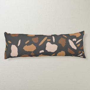 Brauner, Beige, Tan und grauer Terrazzo-Marmor Seitenschläferkissen