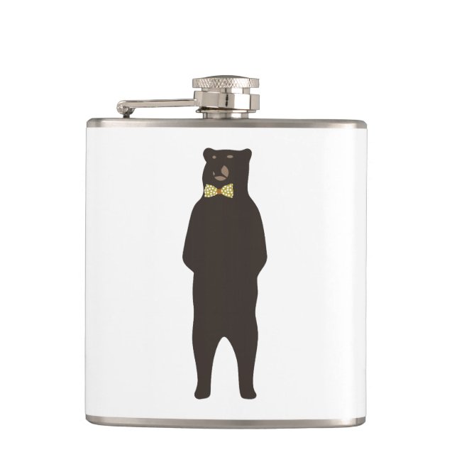 brauner Bogenbär Flachmann (Vorderseite)