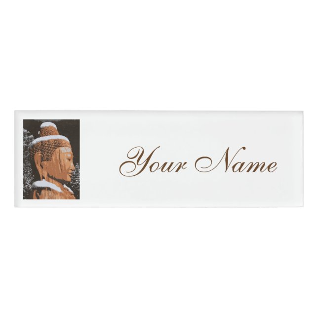 Brauner Buddha Namenschild (Vorderseite)