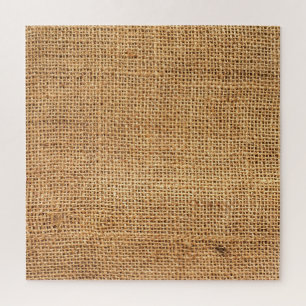 Brauner Burlap-Sack: Texturierter Stoff Hintergrun Puzzle