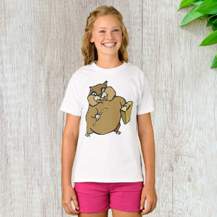 Brauner Cartoon-Hamster mit Käse T-Shirt