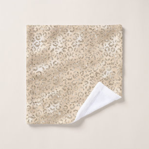 Brauner Cheetah Leopard Hautbild Tier Waschlappen