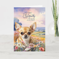 Brauner Chihuahua Feld mit Wildblumen Beileid für 