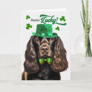 Brauner Cocker Spaniel Hund Glücklicher St. Patric Feiertagskarte