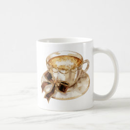 Brauner Coquette-Hot-Coffee-Illustration Kaffeetasse