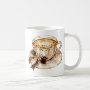 Brauner Coquette-Hot-Coffee-Illustration Kaffeetasse