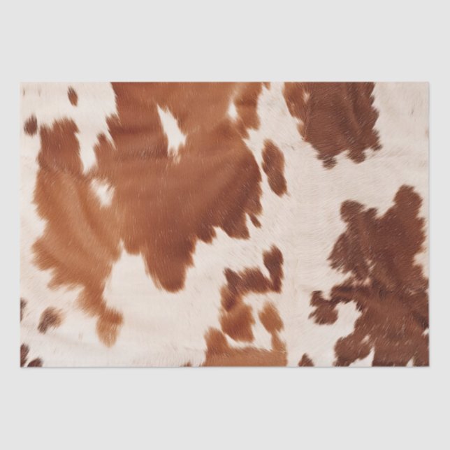 Brauner Creme Cowhide Western Seidenpapier (Vorderseite)