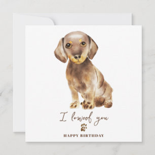 Brauner Dachshund Hund Mama Welpe Haustiere Geburt Karte