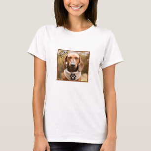 Brauner Dachshund Hund mit geschlossenen Augen T-Shirt