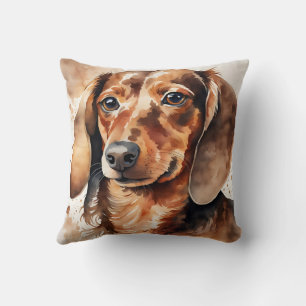 Brauner Dachshund  Kissen