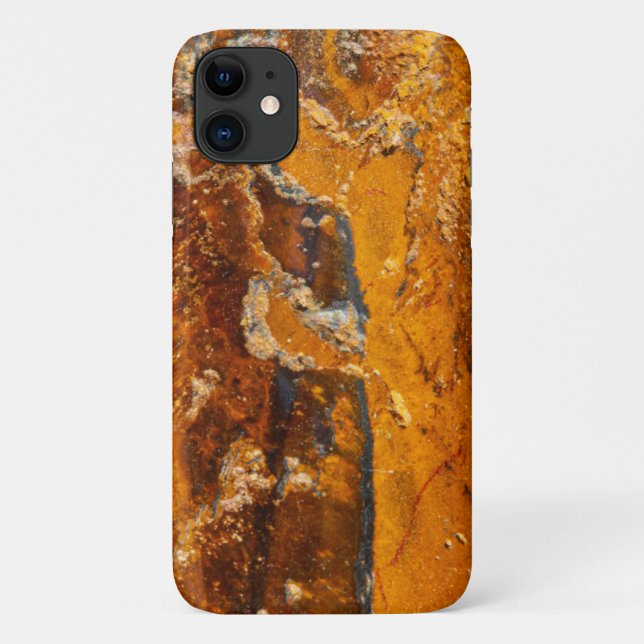 Brauner Edelstein Stein Textur iPhone 11 Hülle (Rückseite)