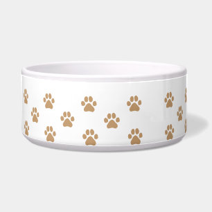 Brauner einfacher Hundepflaster druckt Paw Prints Napf