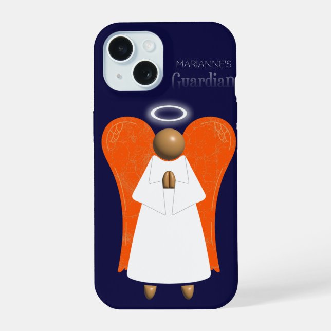 Brauner Engel, Schutzengel  iPhone 15 Hülle (Rückseite)