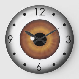 Brauner Eyeball Iris Eye Custom Large Round Clock Große Wanduhr