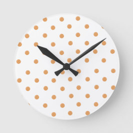 Brauner Farbstreifen-Polka-Punkt Runde Wanduhr
