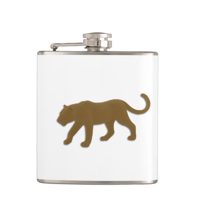 Brauner Florida-Panther Flachmann (Vorderseite)