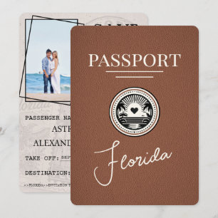 Brauner Florida Reisepass Save The Date